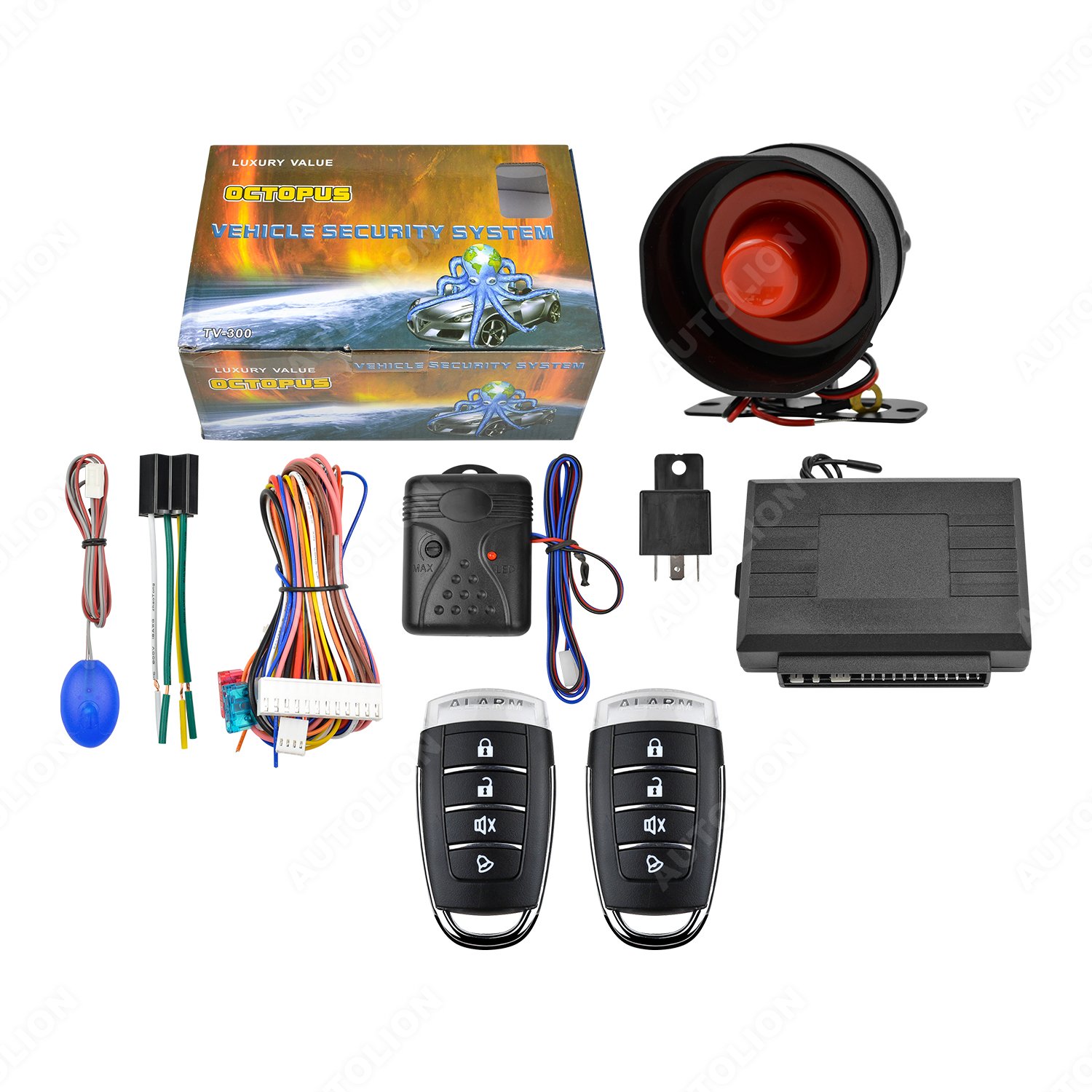 Universal OCTOPUS Car Alarm System Anti-hijacking Car Security Alarm Car Alarm With Shock Sensor