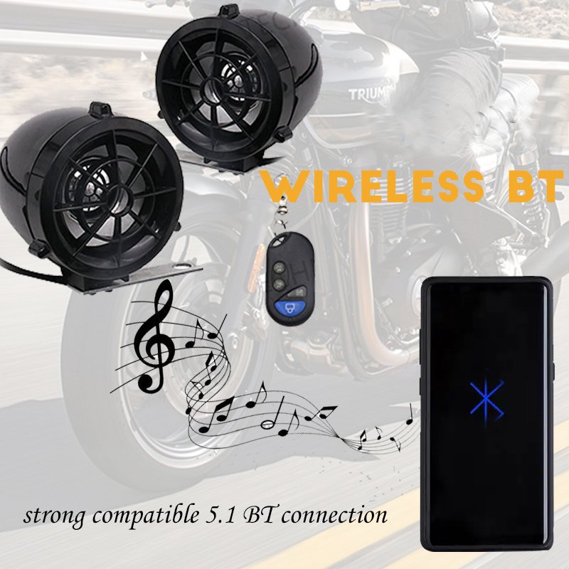 Hot Selling Multifunctional 3 inch Motorcycle BT Speaker with Alarm System