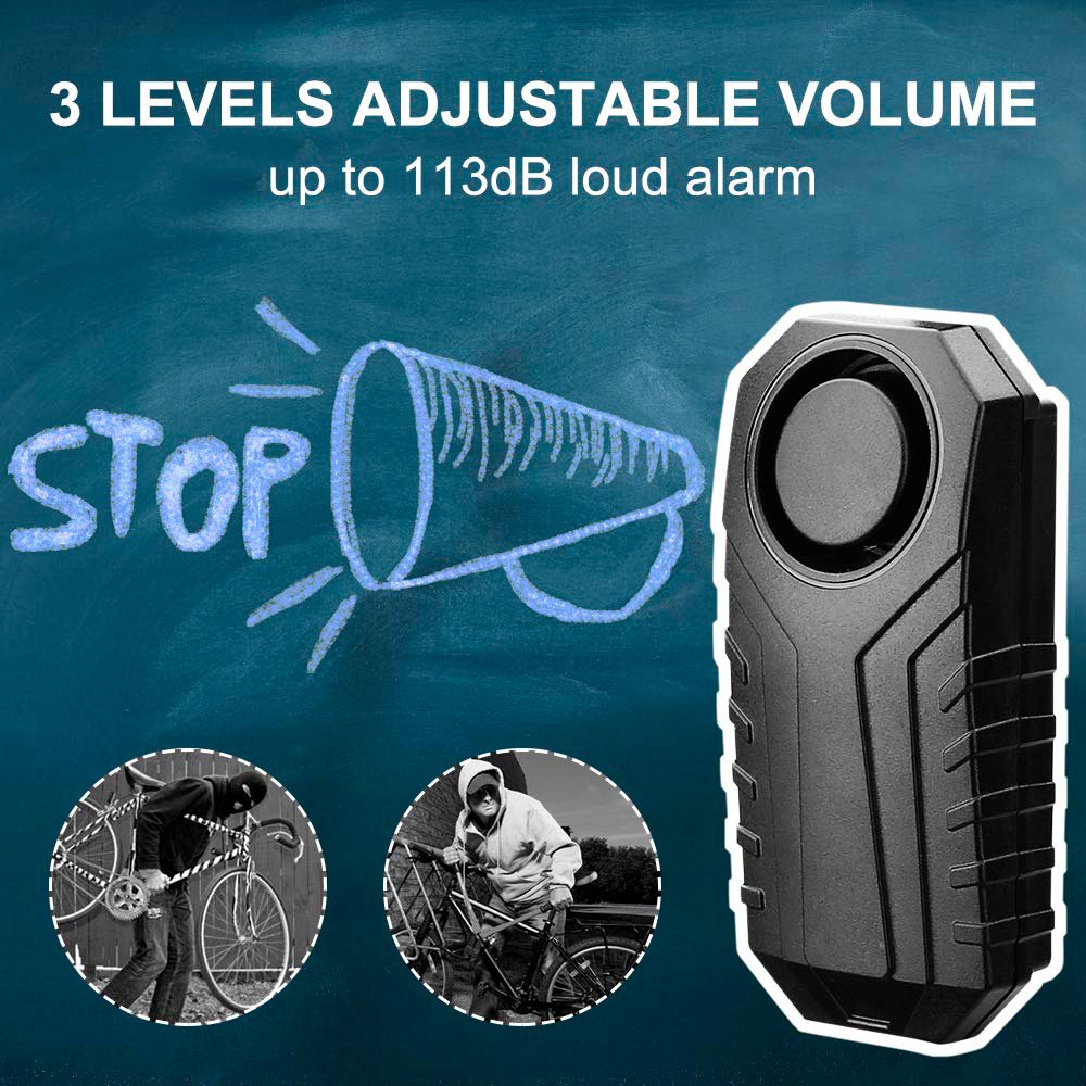 113dB Bike Alarm Wireless Waterproof Bike Alarm with Remote Control Anti-Theft Motorcycle Vehicle Security Alarm System