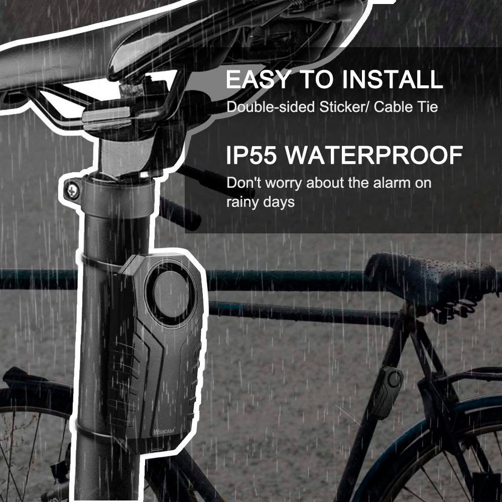 113dB Bike Alarm Wireless Waterproof Bike Alarm with Remote Control Anti-Theft Motorcycle Vehicle Security Alarm System