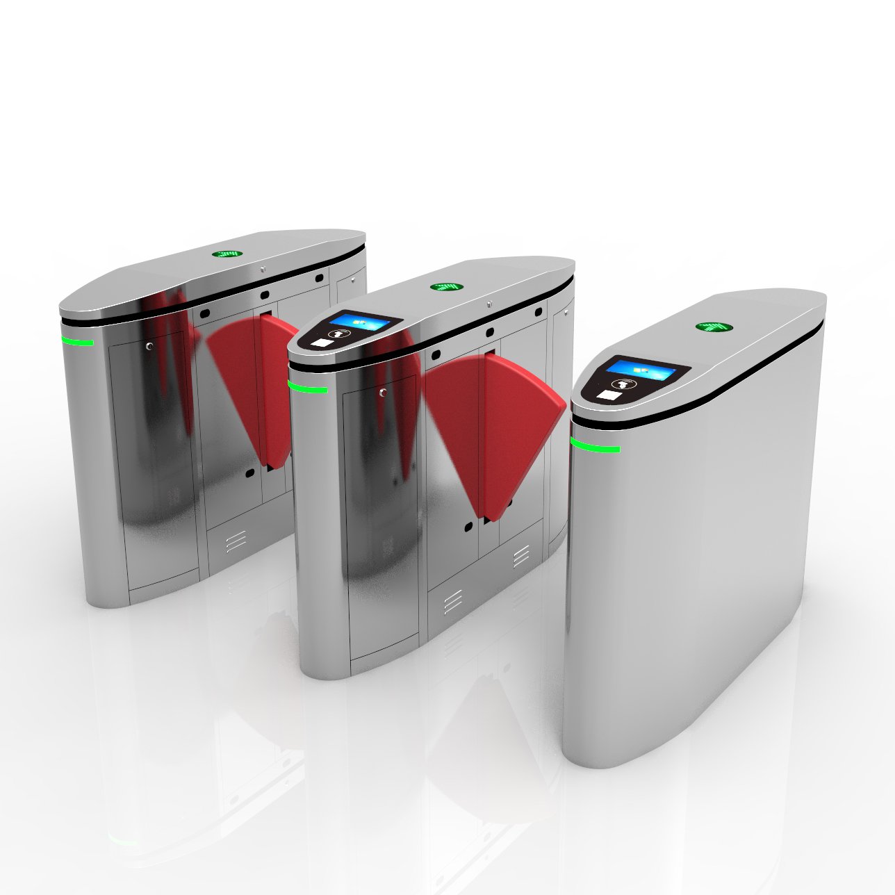 Custom anti-collision thickened steel acrylic wing Gate turnstile with RFID QR code and facial recognition display screen