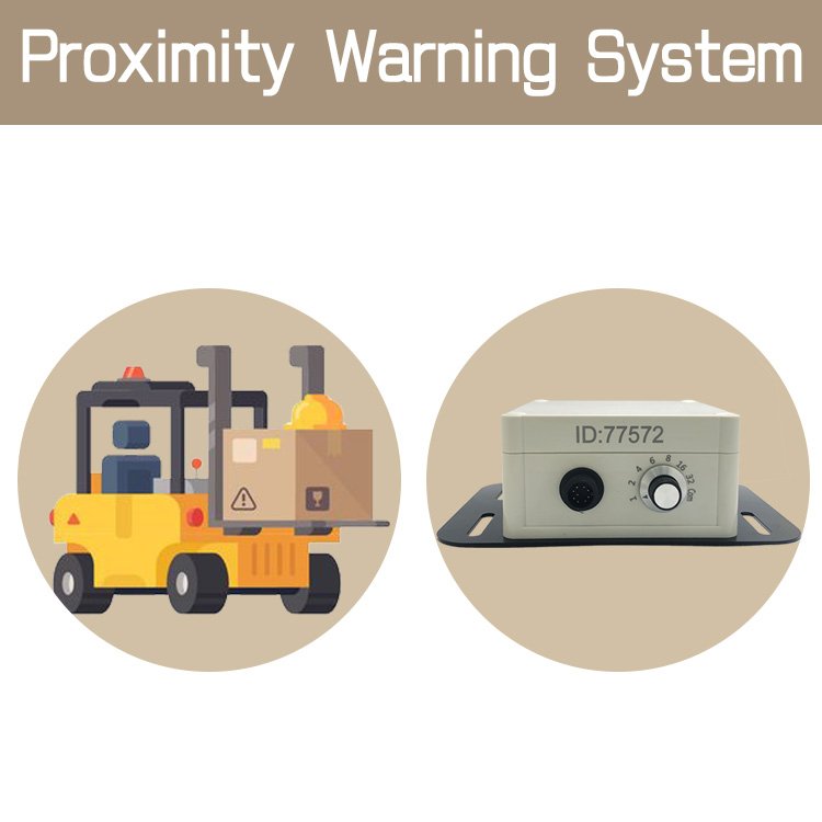 Front proximity sensor warning alert alarm UWB system forklift warning system