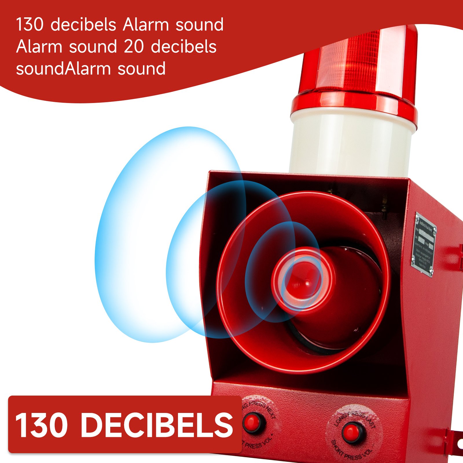IP65 Audible and Visual security alarm system YASONG SLA-05B Industrial Alarm siren 130dB High Power LED Strobe safety alarm