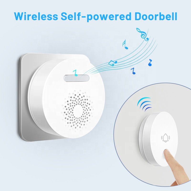 Wireless self powered doorbell intelligent home caller 433MHz doorbell alarm system EU UK US standard speaker