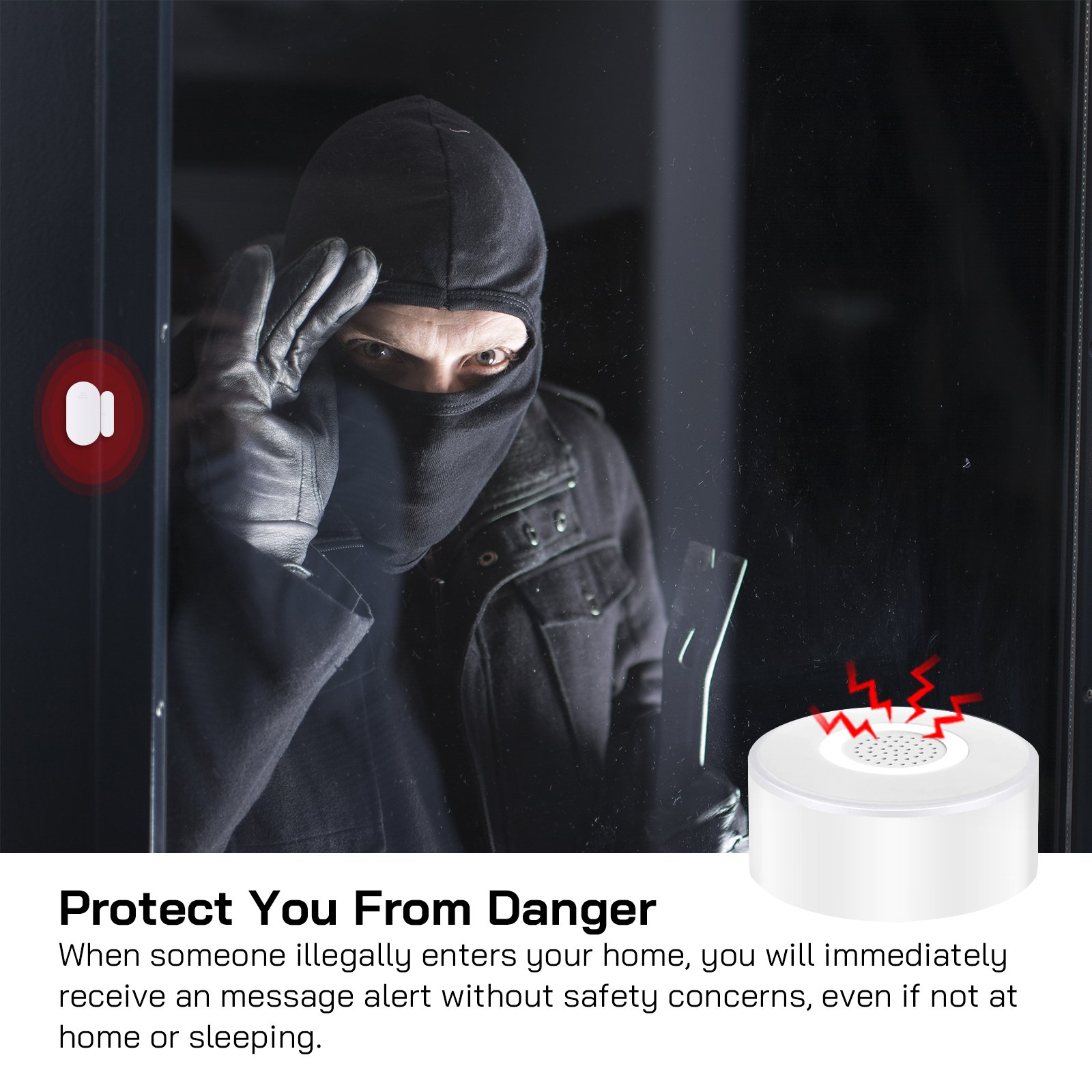 Rehent Security Monitoring Wifi Alarm System For Home Night Light Hub With Sensor Easy To Install App Remote Control