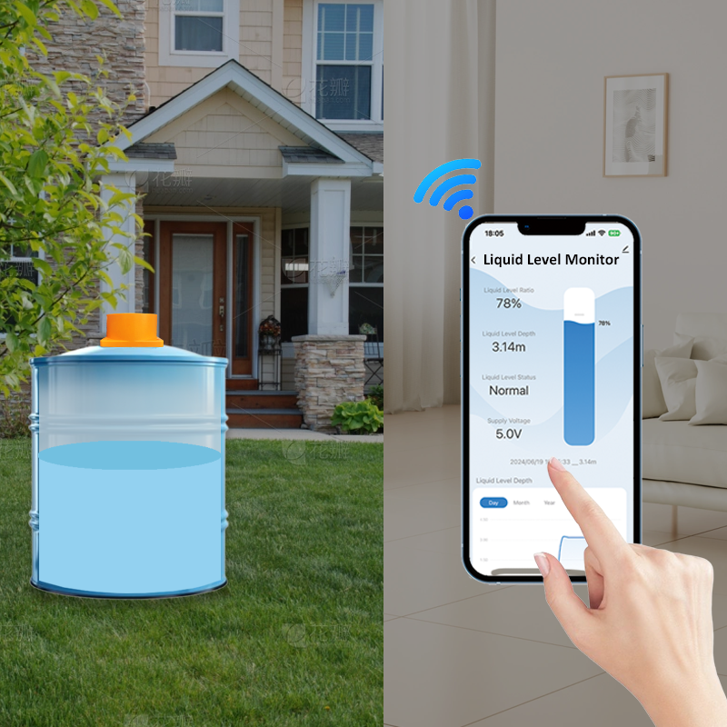 Morayelec ME201W Wifi Tuya Smartlife App Small Size Ultrasonic Alarm System Controller Tank Water Level Sensor