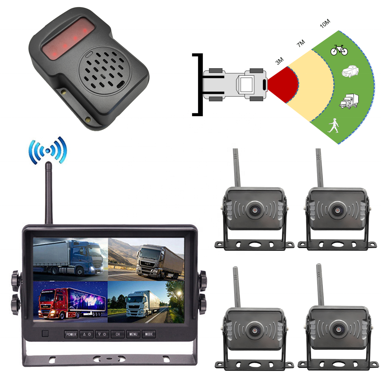 parking sensor 10M Long Range millimeter wave Radar with 360 camera monitor PWAS