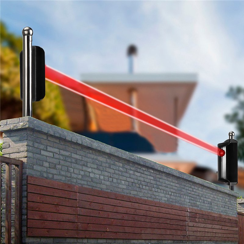 Outdoor Active infrared Perimeter Fence Protection Wired 2 Beams Perimeter alarm system waterproof anti-fog Infrared Photo Beam