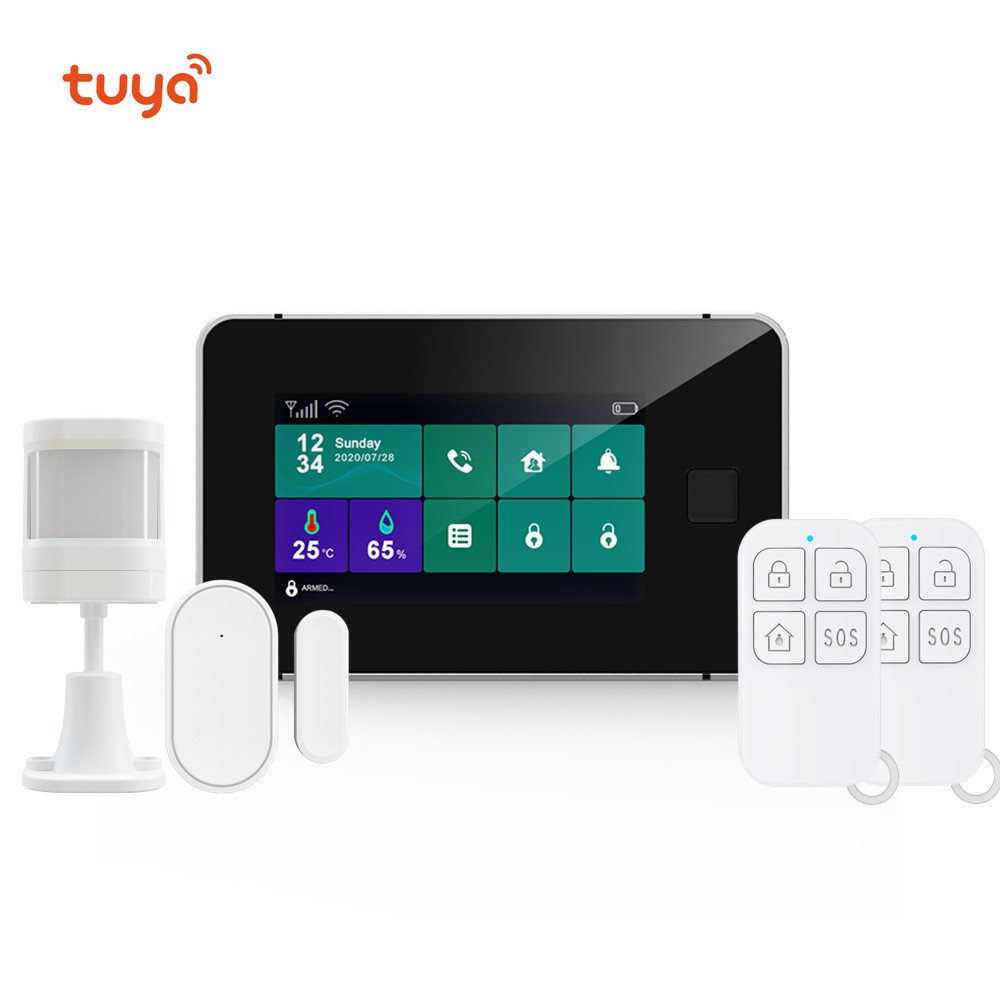 4.3'' Touch Screen Fingerprint GSM 4G WiFi Smart Security System Tuya Anti Burglar Intrusion Home Alarm Systems
