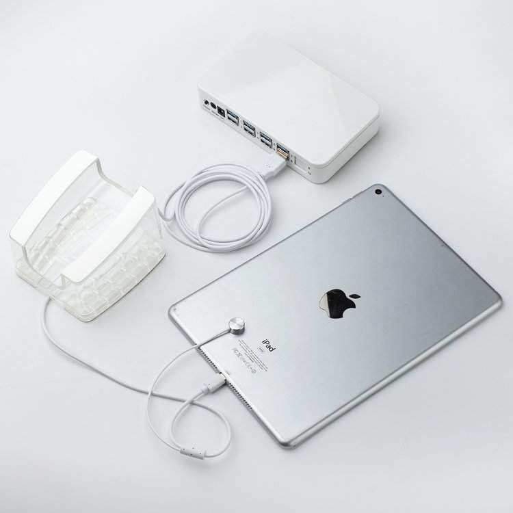 Multiple centralized 6 USB ports alarm devices tablet anti theft alarm systems with charging cables