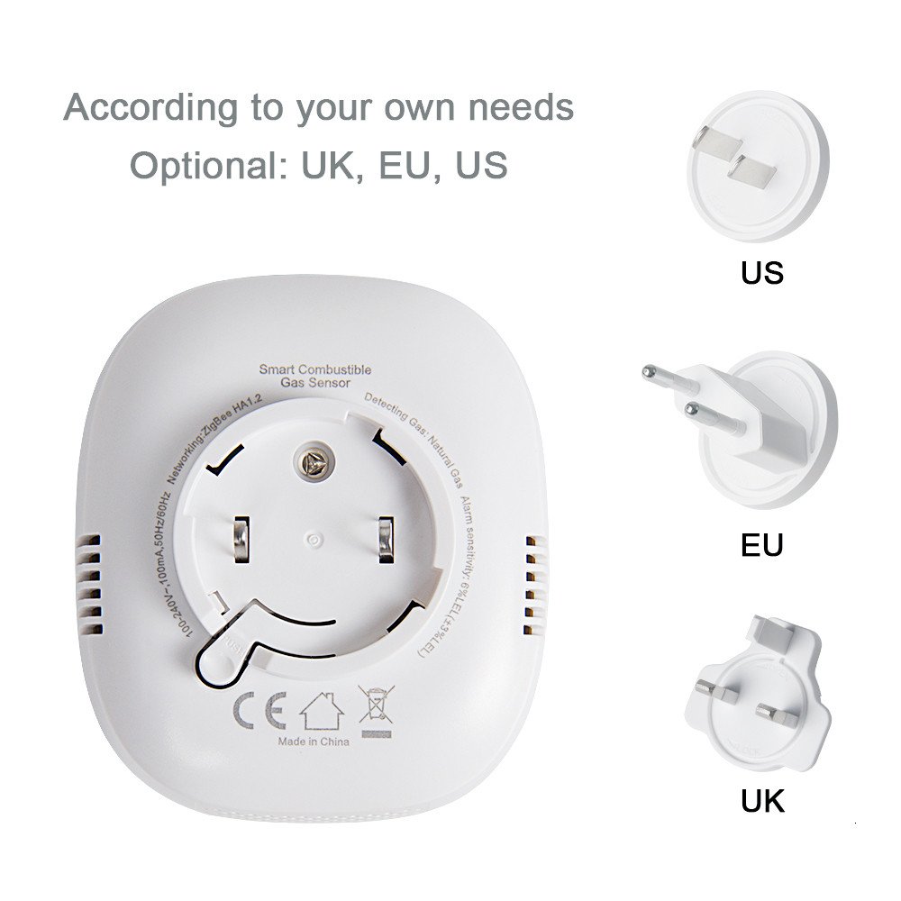 Tuya Zigbee Smart Gas Leak Detector Sensor with Combustible Infrared For Home Alarm Security System Smart Gas Sensor Detector