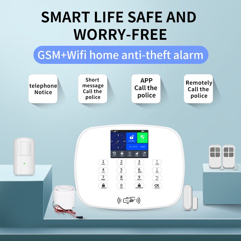 BAILING G55 Tuya Smart Home Alarm Wireless 4G GSM Security Alarm System With Motion Detector Anti-theft WiFi GSM Alarm System