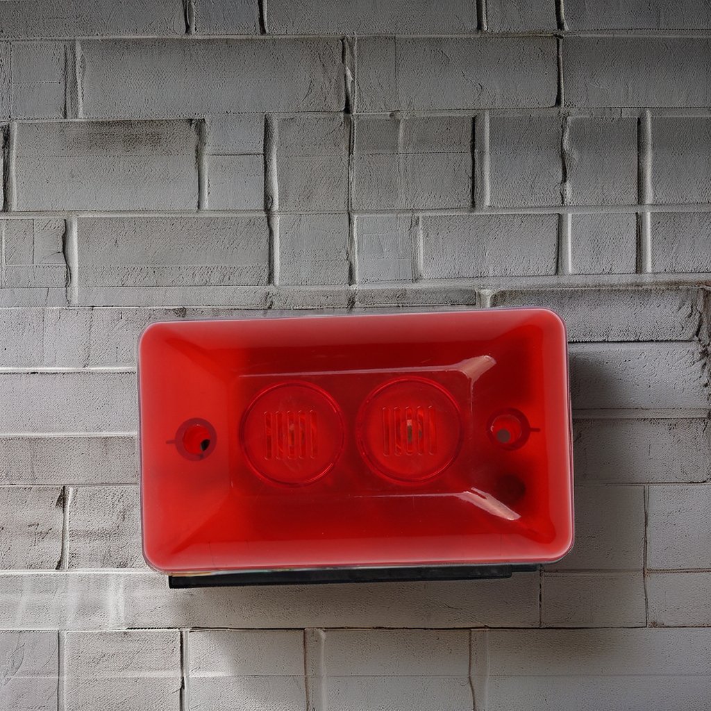 5C-102 Mini Red Siren with Strobe Light 12VDC for Indoor Home Automation Security Alarm System Made of ABS Material