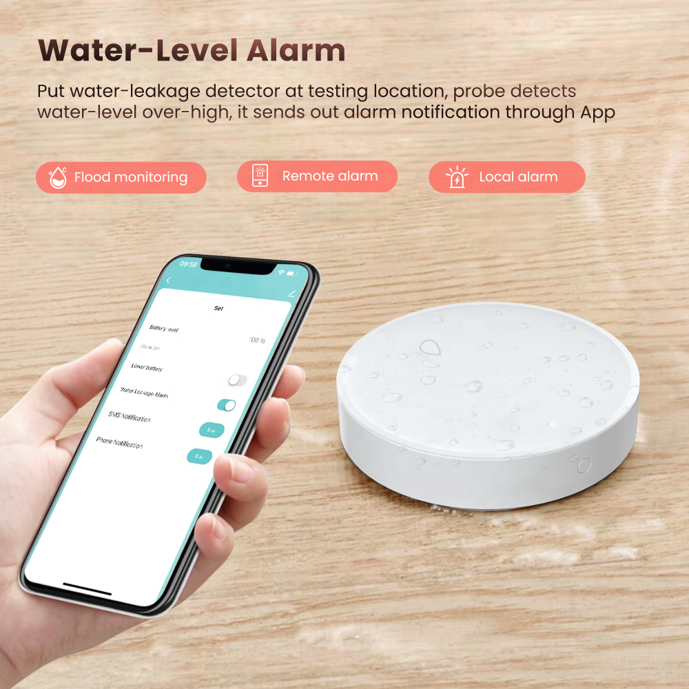 AVATTO Tuya Smart Sensor Zigbee Water Leakage Detector Water Warning Leak Detection Alarm Smart Water Overflow Detection Alarm