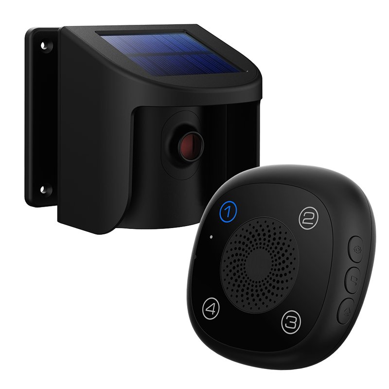 Kerui Wireless Outdoor Alarm Long Range 1500ft Solar Driveway Alarm System Motion Detection Burglar Alarm