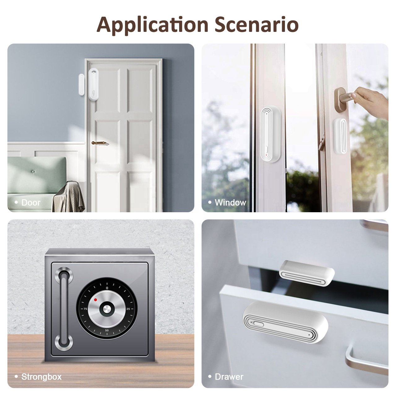2024 Tuya Smart WiFi Magnetic Sensor New PST-MC400S Door Window Detector Alarm Sound when Door Opening Smart Home System