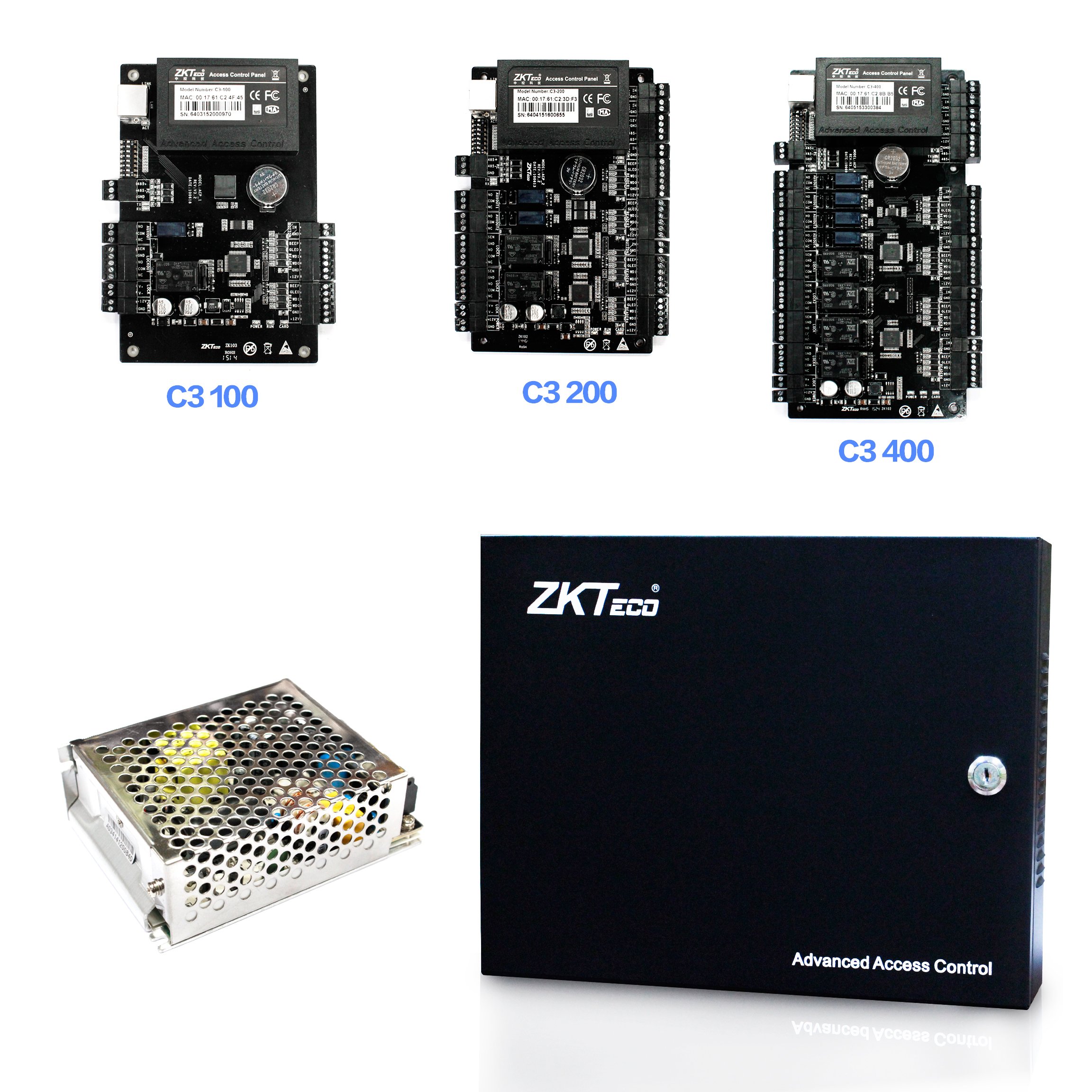 Network TCP/IP multi Door Access Control system zk C3 access controller support rfid reader wiegand26/34