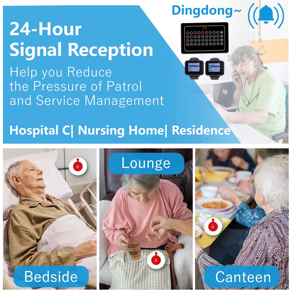 Newest Call Bell System For Care Home Hospital Nursing Home Caregiver Ward Pager Emergency Nurse Calling System