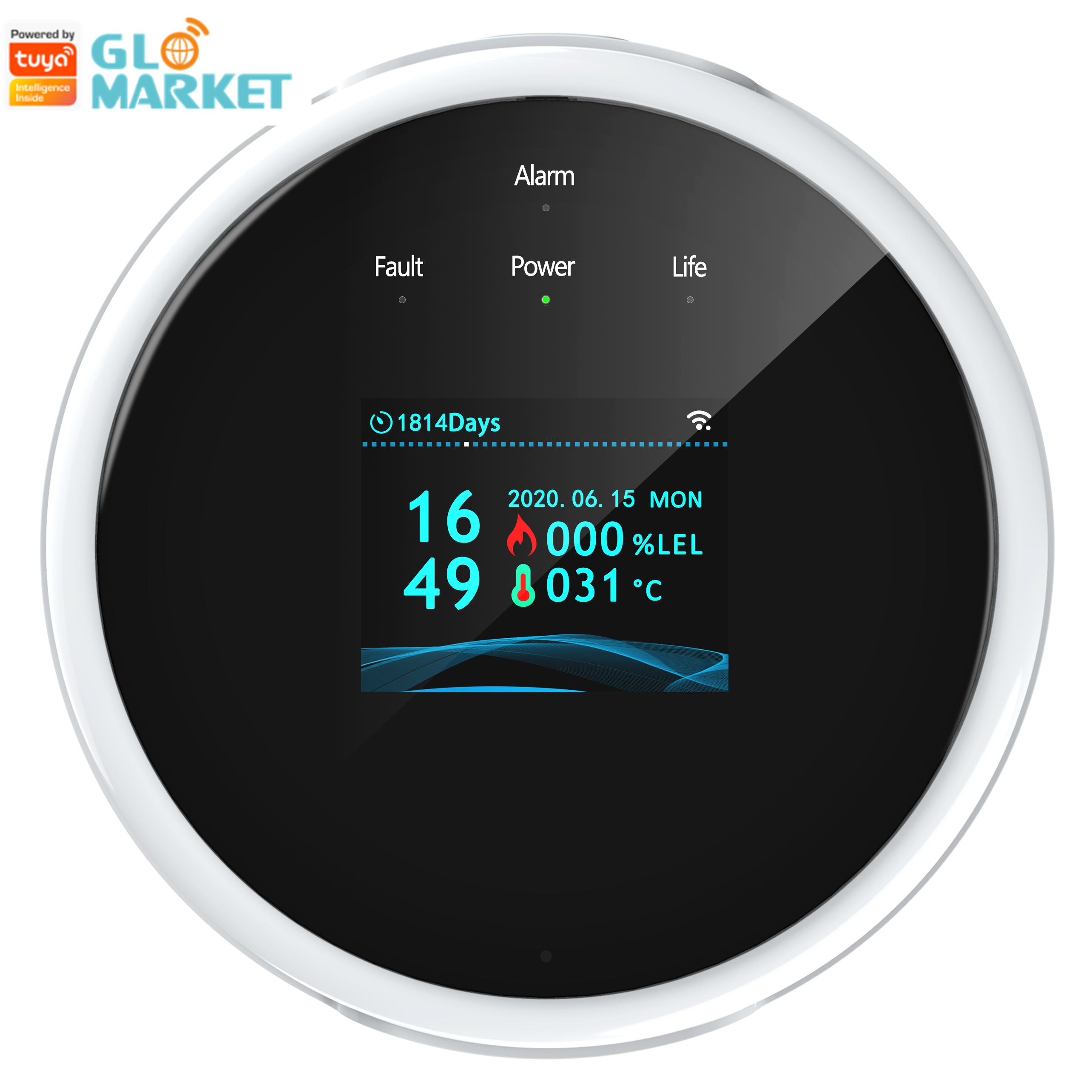 Glomarket Tuya Wifi Led Screen Voice Remote Control Gas Leak Detector And Temperature Alarm Sensor
