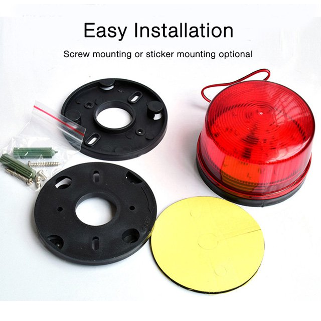 High Quality Security Wired Alarm Strobe 12v RED Color Motorcycle Flashing Warning Led Strobe Light Alarm