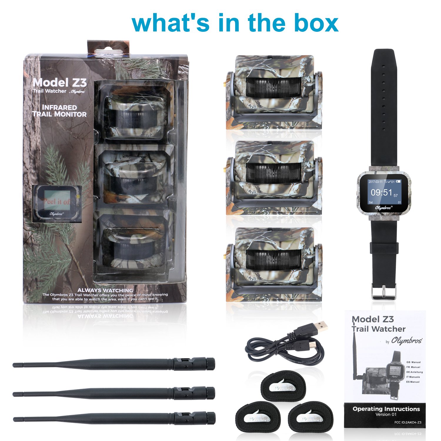 Olymbros Security Sensors/Outdoor Animals Alarm System Kit Long Range IR IP54 Motion Detector&Sensor