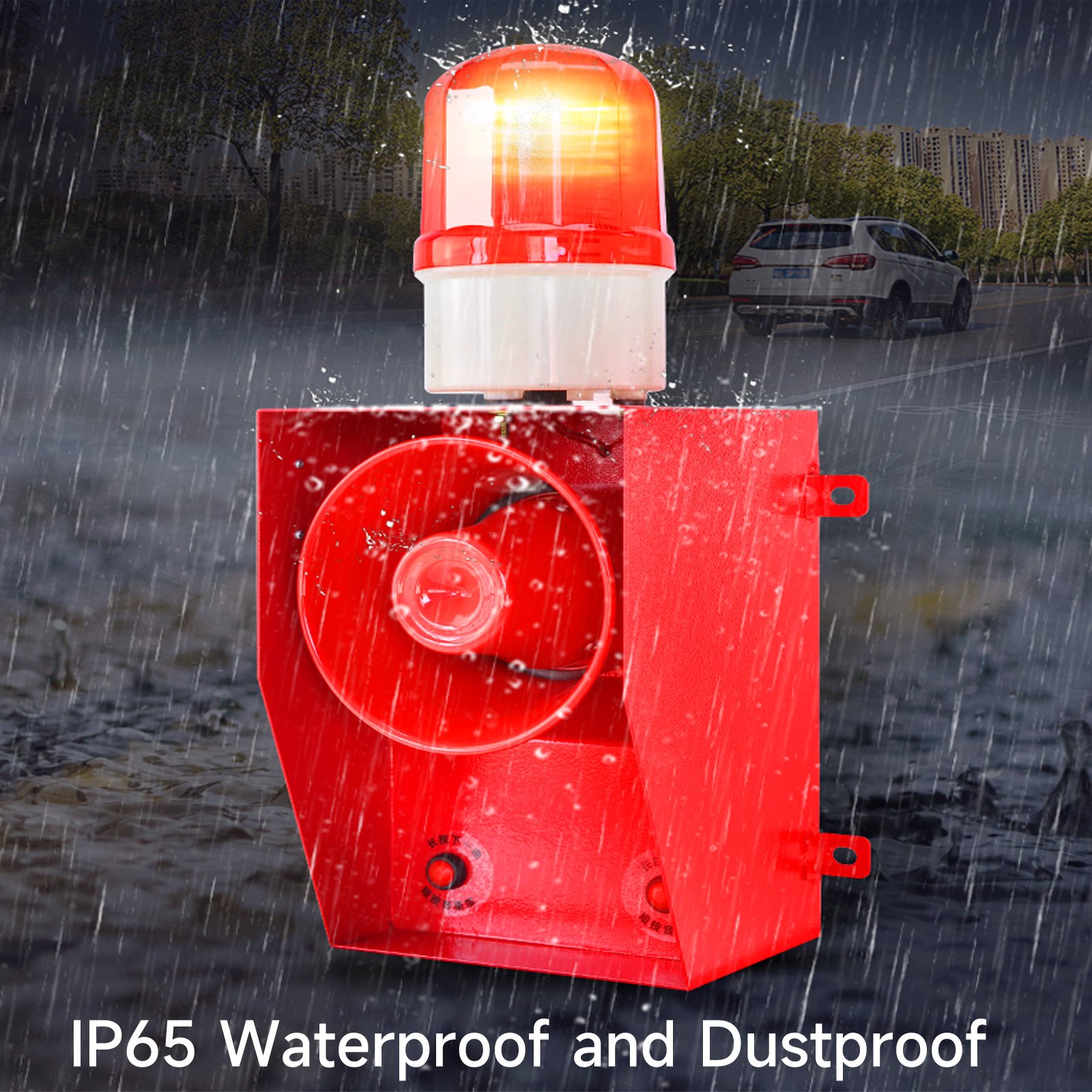 YAL-T06B IP65 Waterproof Car Alarms System 130dB Powerful Audible & Visual LED Strobe 45W Personal & Burglar Alarm