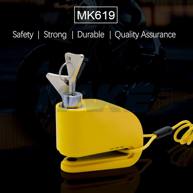 MK619 Motorcycle Anti Theft Bike E-bike Lock Push-Down Locking Mechanism Disk Brake Alarm Disc Lock Braking System