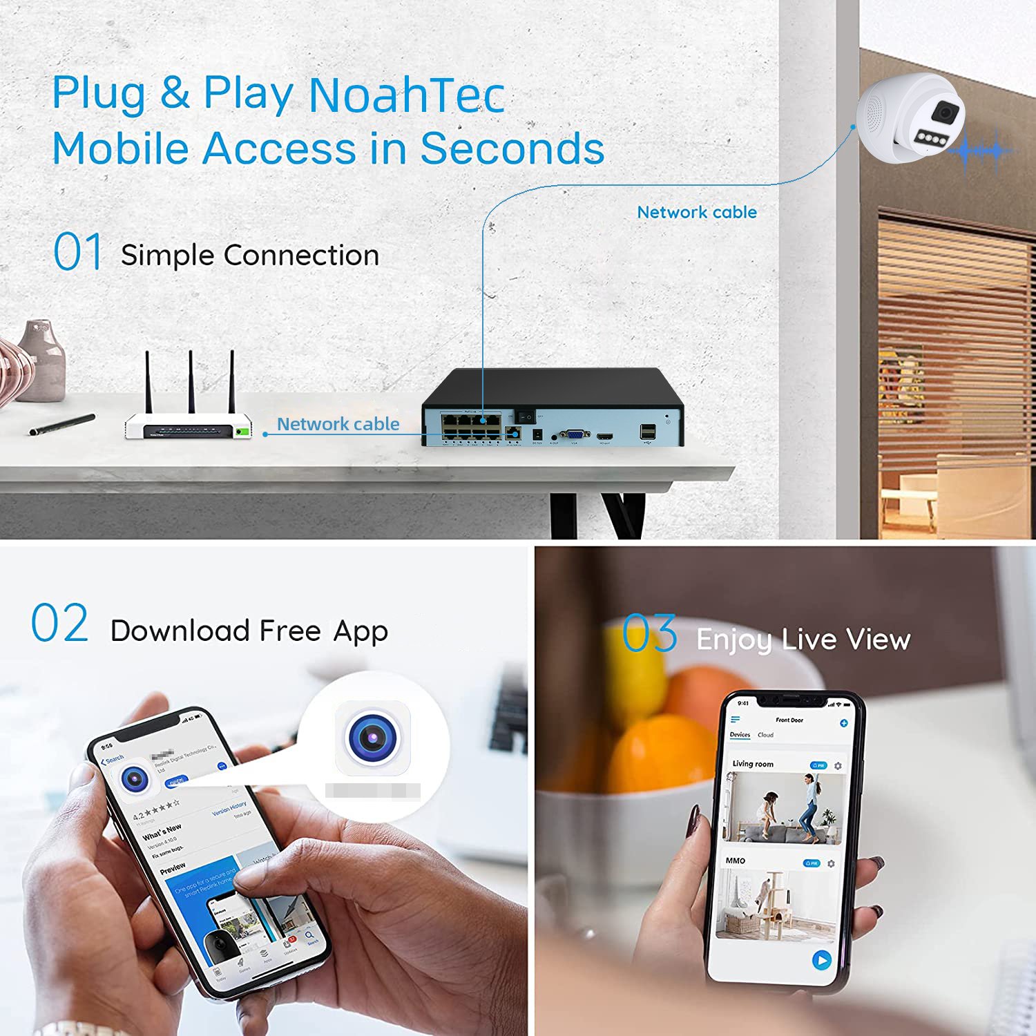 WESECUU human detection 4CH POE AI Alarm NVR KIT stereo ir ip poe network video cameras CCTV security camera system 4k camera