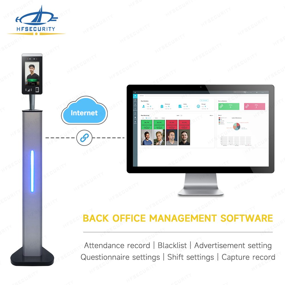 HFSecurity FR07 Stand Turnstile Android NFC Fingerprint Face Recognition Access Control Attendance System