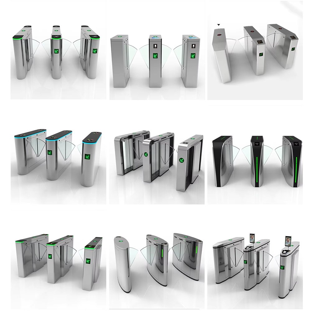 Channel gate Steel 304 square wing gate Turnstile QR codes IC ID cards for scenic spot Office Building Flap Barrier