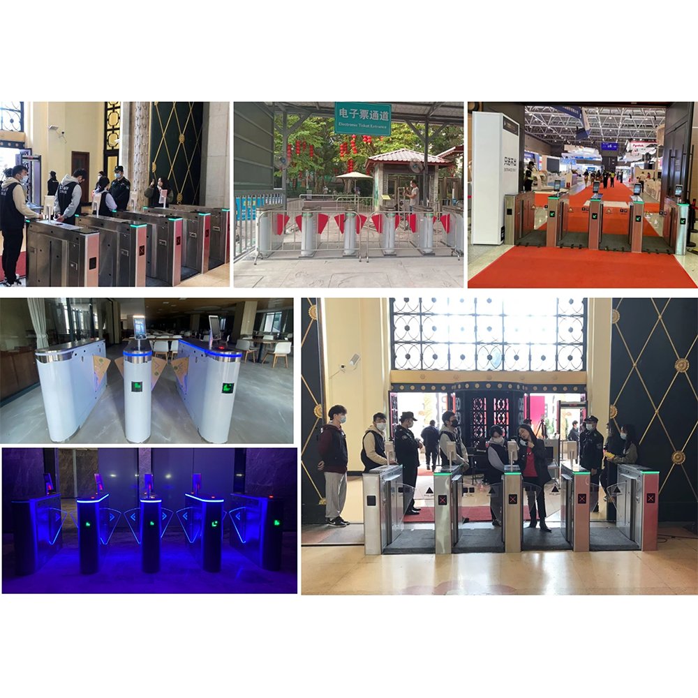 Channel gate Steel 304 square wing gate Turnstile QR codes IC ID cards for scenic spot Office Building Flap Barrier