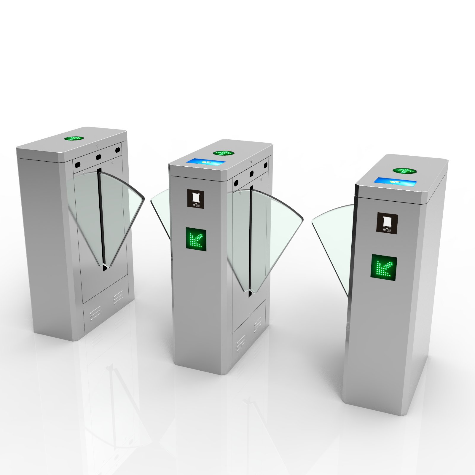 Channel gate Steel 304 square wing gate Turnstile QR codes IC ID cards for scenic spot Office Building Flap Barrier