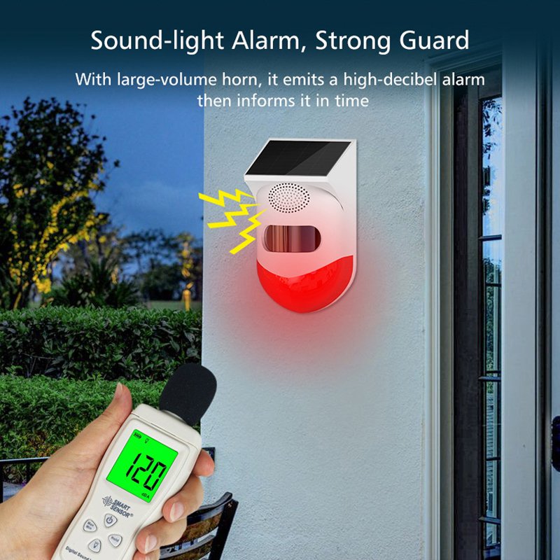 Outdoor Solar PIR Infrared Alarm Smart WiFi Siren Waterproof Wireless 433MHz Burglar Strobe Sensor Multiple Versions Available