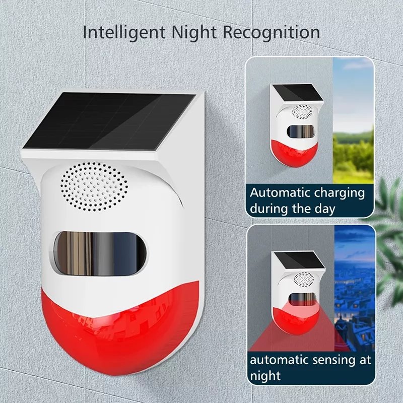 Outdoor Solar PIR Infrared Alarm Smart WiFi Siren Waterproof Wireless 433MHz Burglar Strobe Sensor Multiple Versions Available