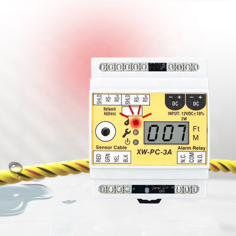 RS485 Output Automatic Alarm Water Leak Detection Sensor Detector 4 Wires Modbus RTU DIN 35MM