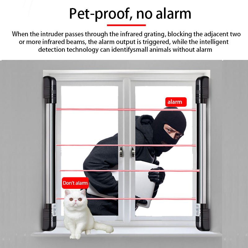 Multi-beam Active Wireless Infrared Grating Security Alarm Beams Sensor Detector Intrusion Alarm System
