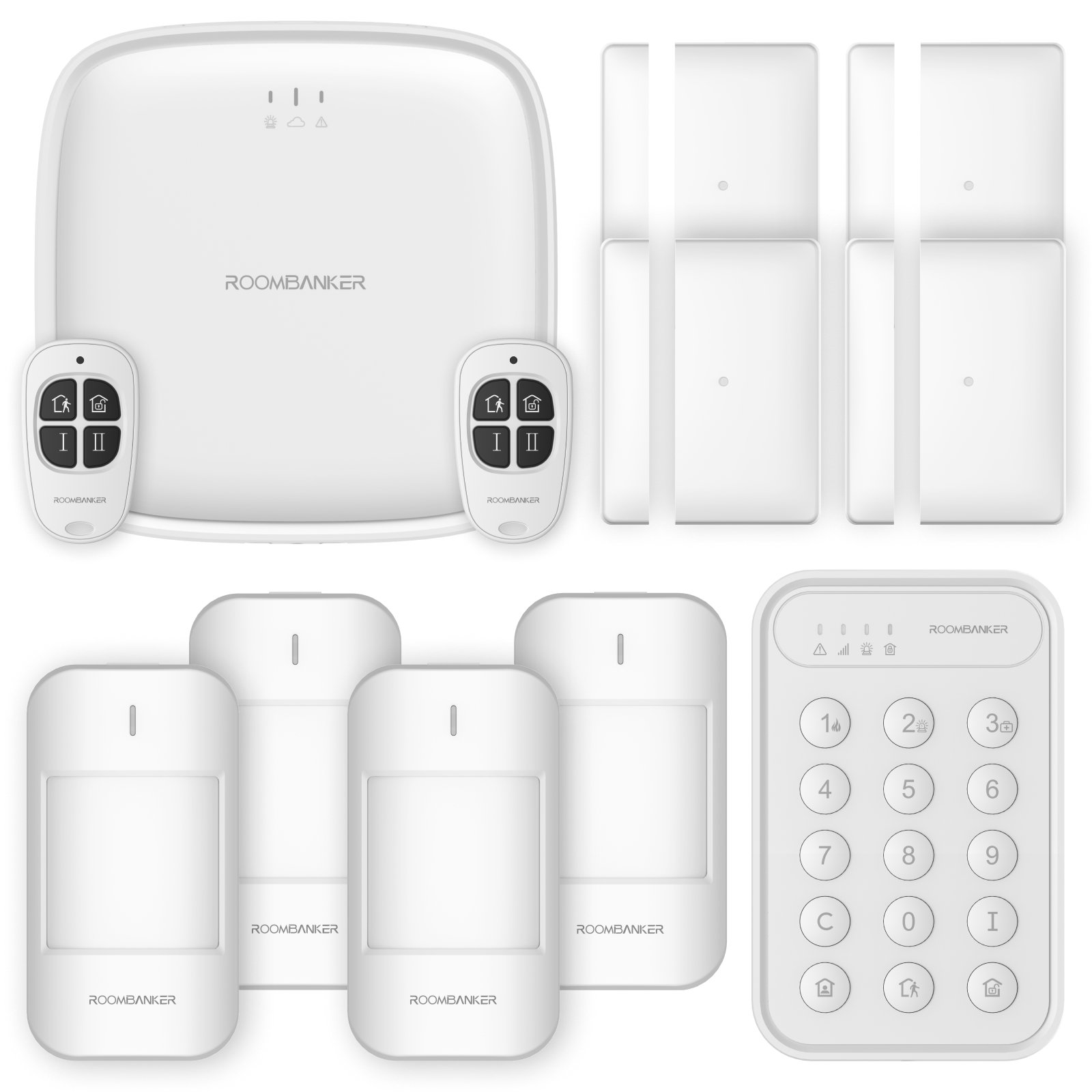 Roombanker EU868 Home Secure System Gsm Alarm Home Wireless Alarm System with Zigbee Ble Wifi 4G App