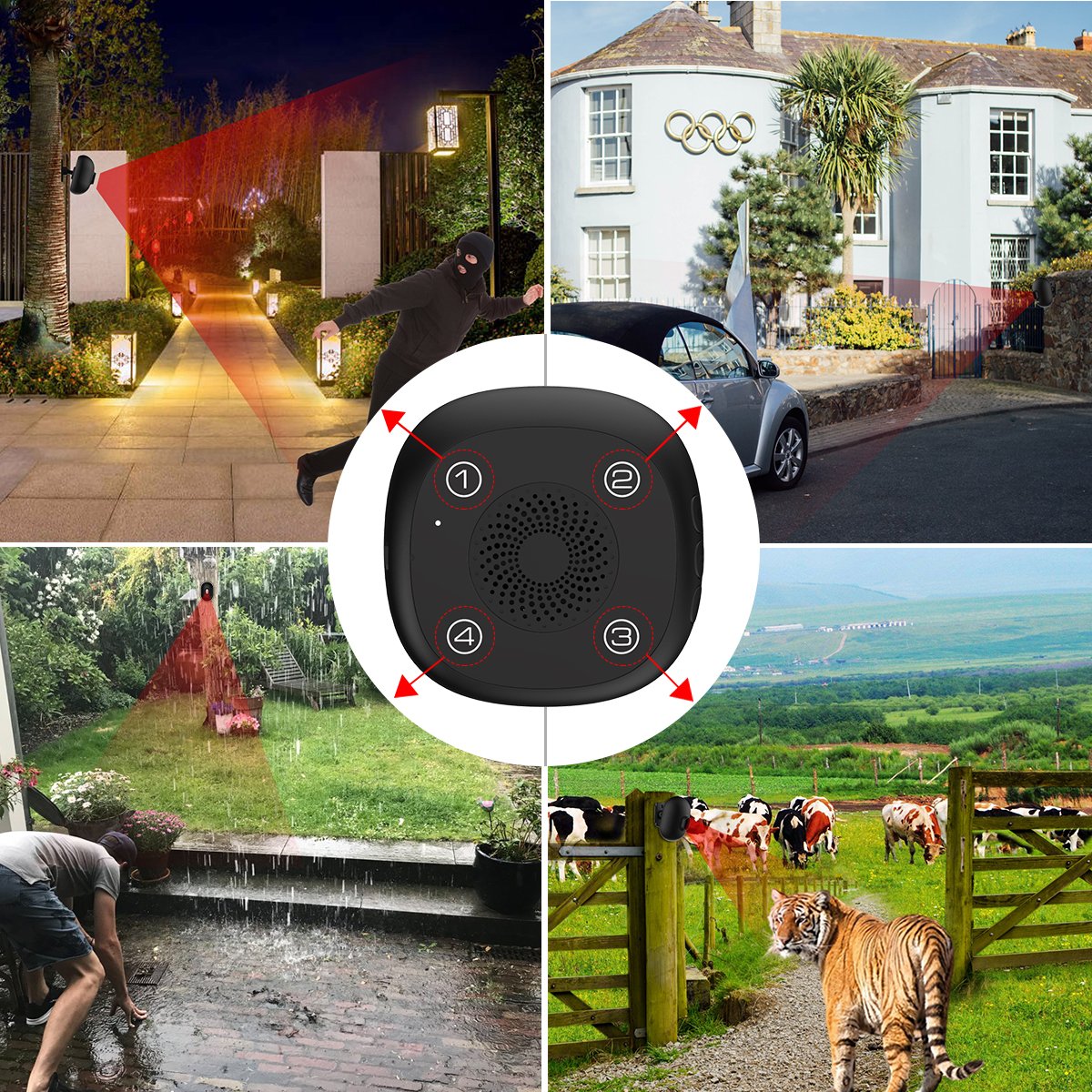 Kerui solar motion sensor alarms driveway alarm system motion detection long range 1500ft burglar alarm