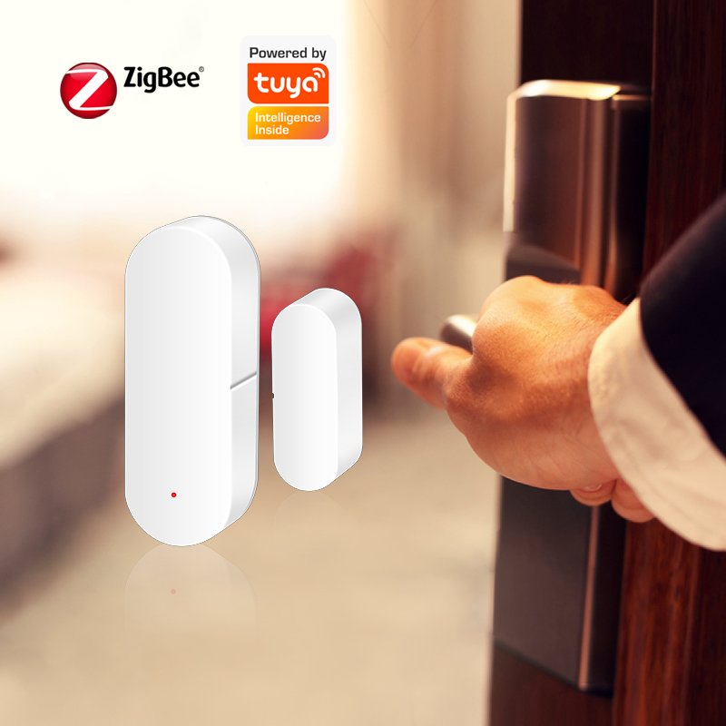 Tuya Zigbee 3.0 Window Detector Smart Automatic Home Security Alarm System Wireless Alexa Google Garage Door Sensor