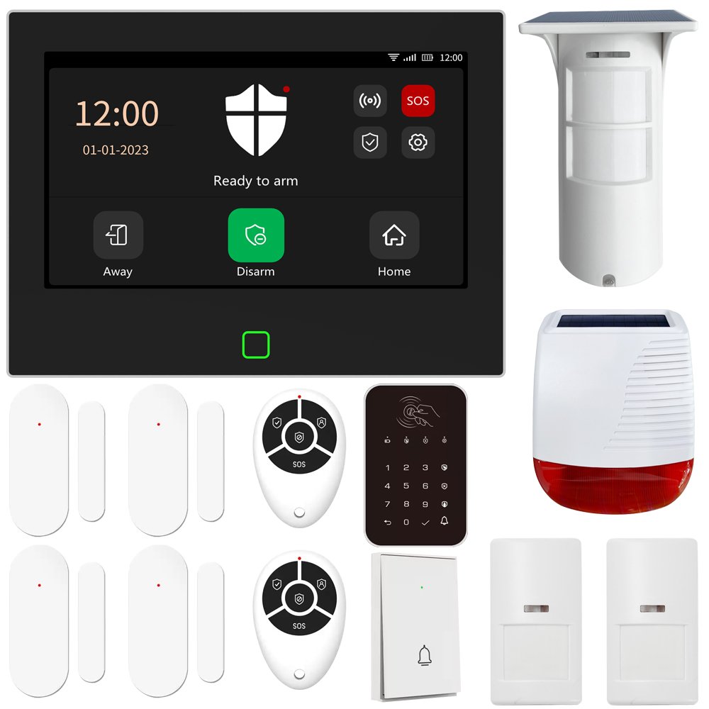 Tuya Wireless WiFi 7-inch Touch Equipment Wired Smart Security Alarms System