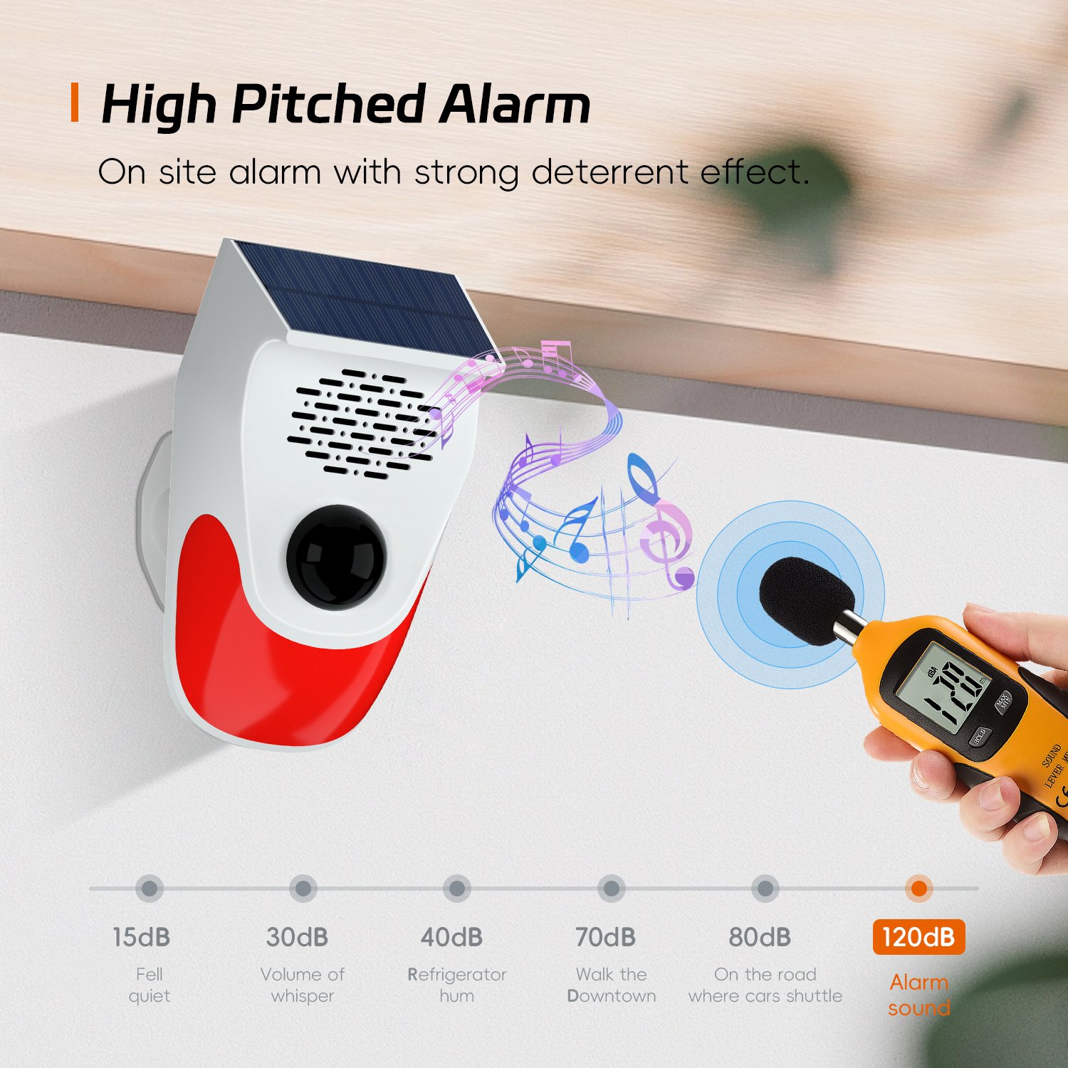 Waterproof Outdoor Wireless PIR Infrared Motion Detector with Voice Announcer Solar Charging System for Home Farm Villa Security