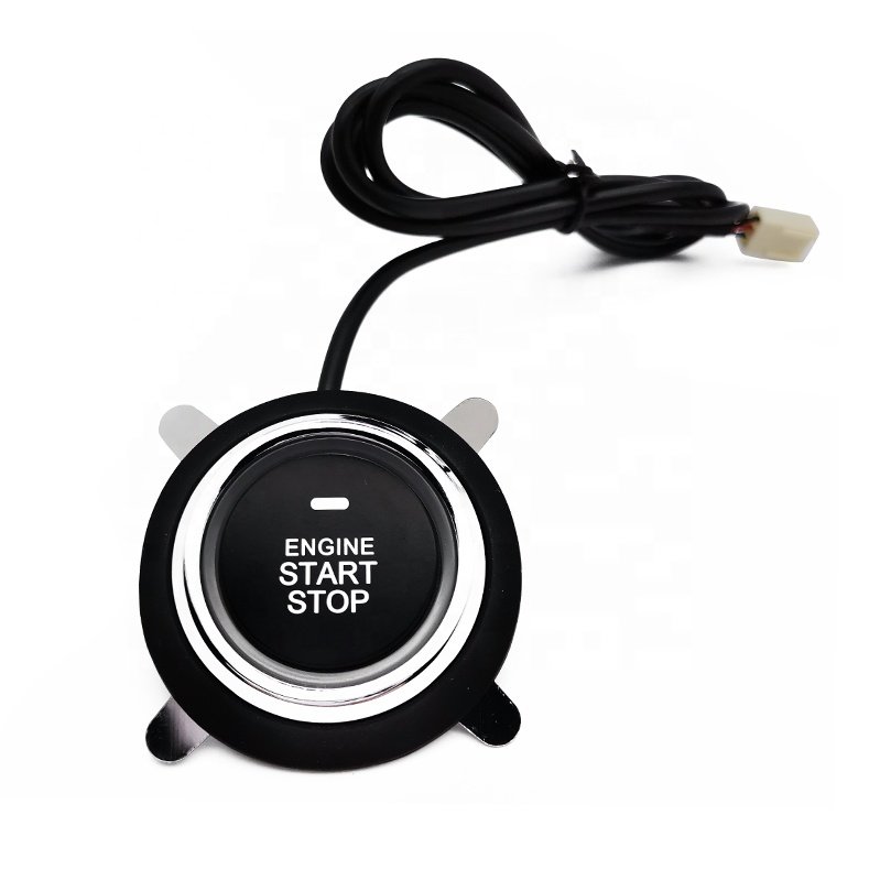 Carqseng PKE Keyless Entry Car Alarms System Push Start Button Remote Start Starter DC12V Start Stop Kit With 2 Smart Key
