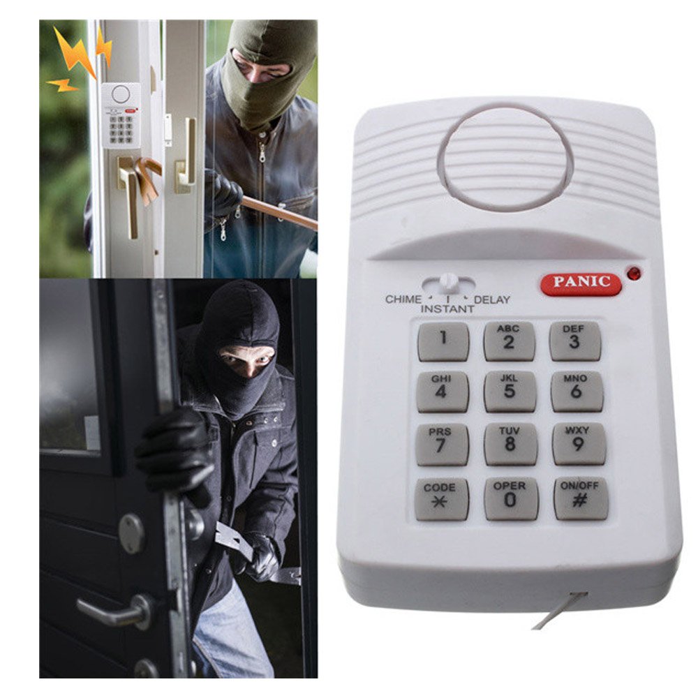 Security Keypad Door Window Alarm System With Panic Button For Home Garage Alarm Systems