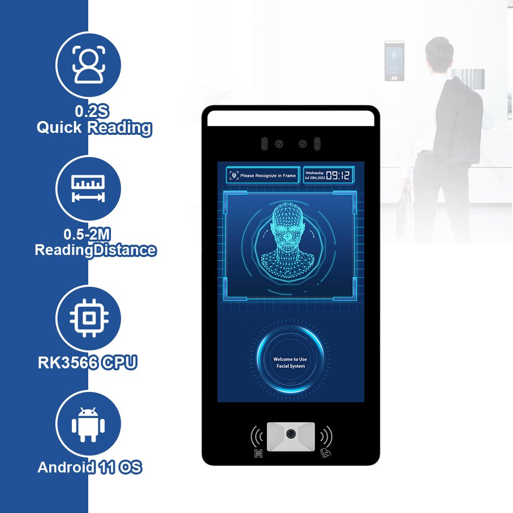 Biometric Temperature Sensor Facial recognition Time Attendance Machine Face recognition Access Control