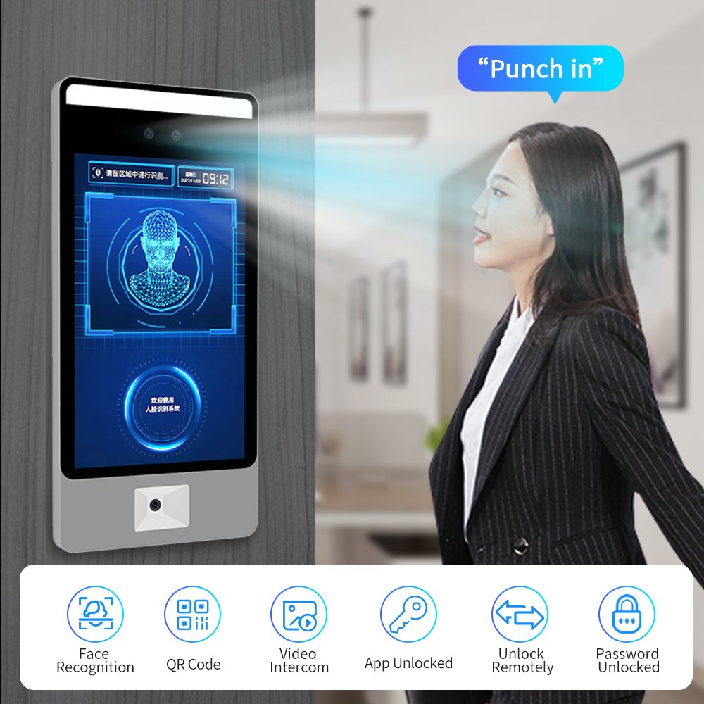 Biometric Temperature Sensor Facial recognition Time Attendance Machine Face recognition Access Control