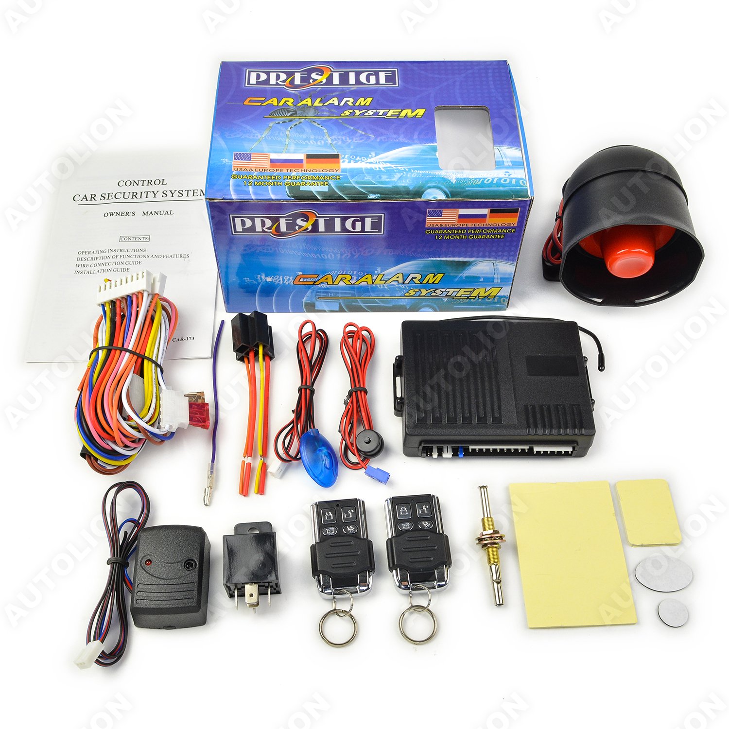 Hot selling car alarm system prestige car alarm system 433Mhz keyless entry system lock/unlock trunk release alarms