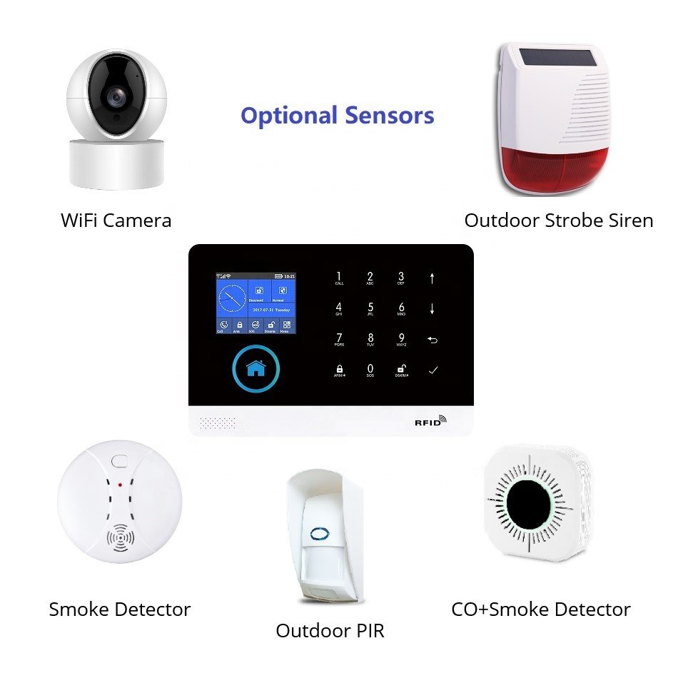 Factory Price Wholesale GSM WiFi Wireless Home Security Fire Burglary Tuya Alarm Systems for Home