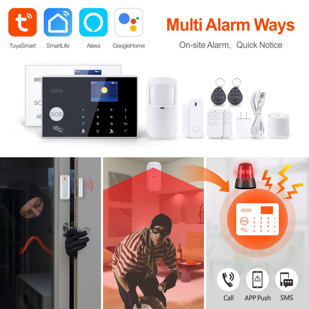 2024 Hot Seller Smart Home Security Anti-theft Alarm 433MHz Wireless Tuya WiFi 4G Alarm System PST-G30-4GEU