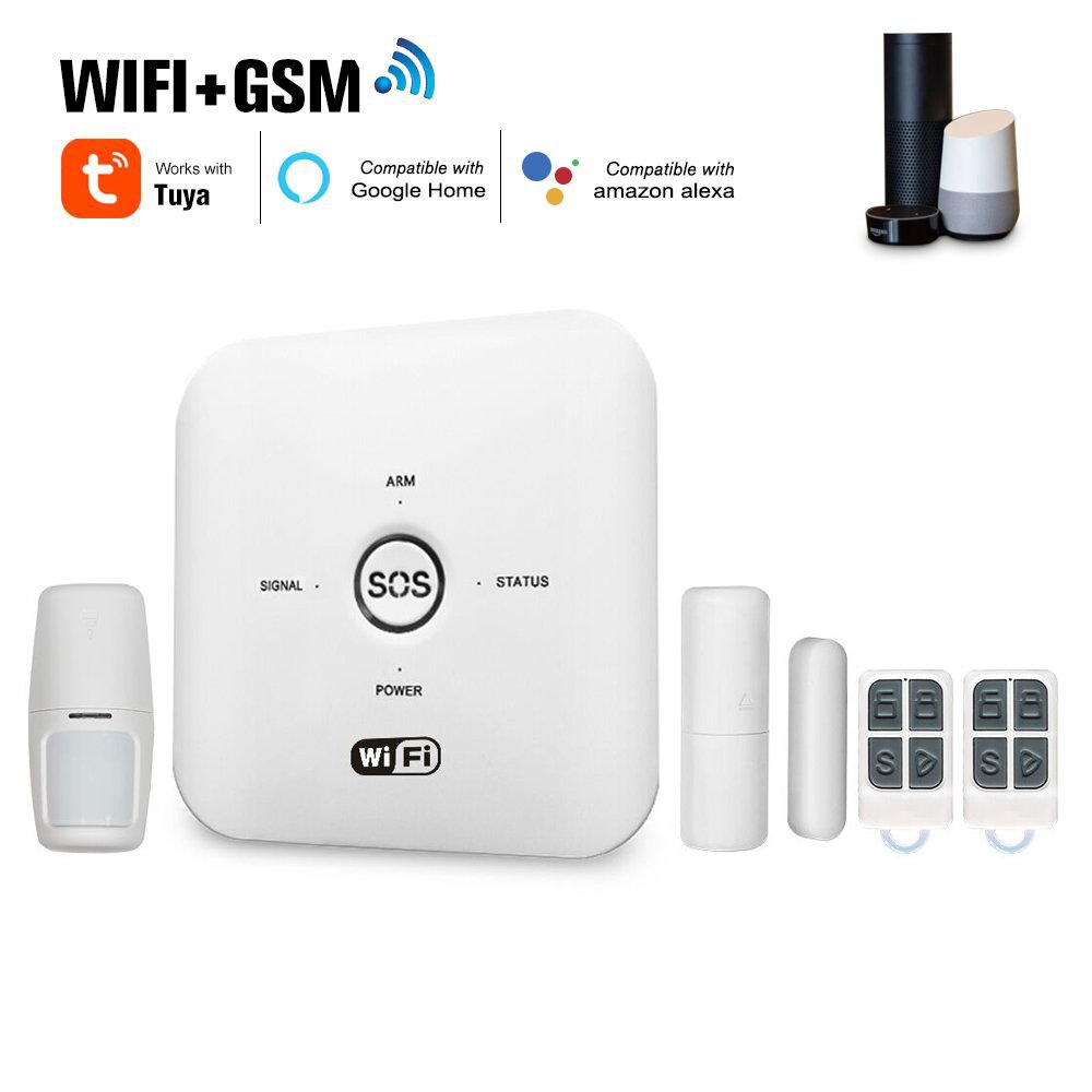 Multi languages available Tuya WIFI Smart Home Alarm Wireless 433MHZ GSM Anti theft security alarm for home and office
