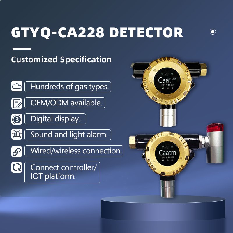 CAATM GTYQ-CA228 Industrial Security Quality Quick Response Accurate Fixed gases Leak Monitor Multiple combustible gas detector